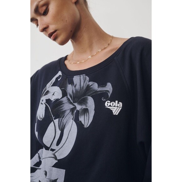 Gola x Anthropologie Super Star Pullover Sweatshirt Top Floral Printed XS 276505 - Picture 3 of 7